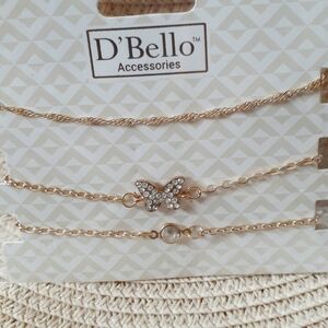 Gold Butterfly Bracelet Set